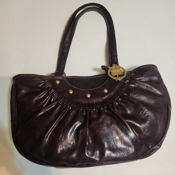 Y2K Gramercy Designs Chunky Capacious Purple Pleated Faux Leather Bag, EUC - Picture 15 of 16